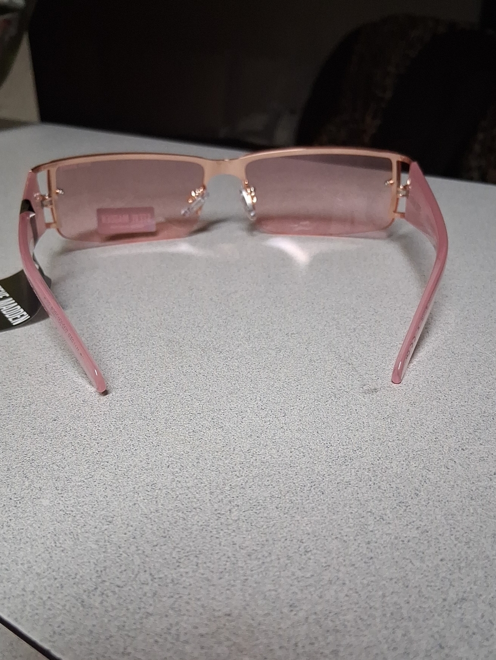 BNWT Steve Madden KEANIE Pink Rimless  Sunglasses - Picture 4 of 4